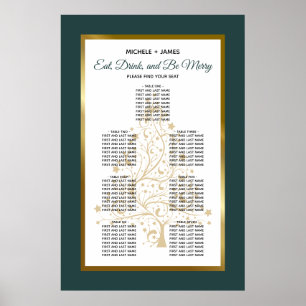 Poster Gráfico de Assentos de Casamento de Inverno com Es
