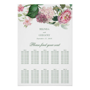 Pôster Gráfico de Assentos de Casamento de Jardim das Flo