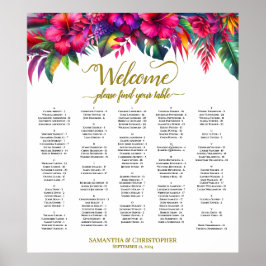 Poster Gráfico de Assentos de Casamento de Jardins Tropic