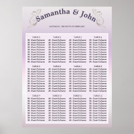 Poster Gráfico de Assentos de Casamento de Lavanda Fresca