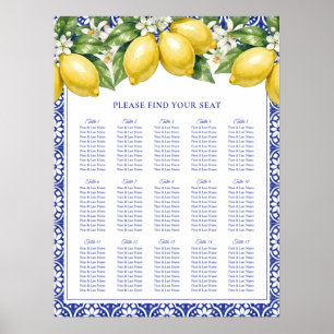 Poster Gráfico de Assentos de Casamento de Limão Amalfi I