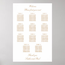 Gráfico de Assentos de Casamento de Mesa 11 Bege D
