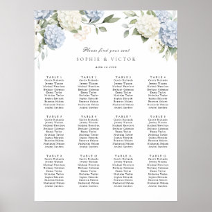 Poster Gráfico de Assentos de Casamento de Mesa 12 Hortên
