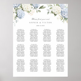 Poster Gráfico de Assentos de Casamento de Mesa 12 Hortên