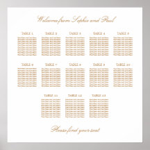 Gráfico de Assentos de Casamento de Mesa 13 Bege D
