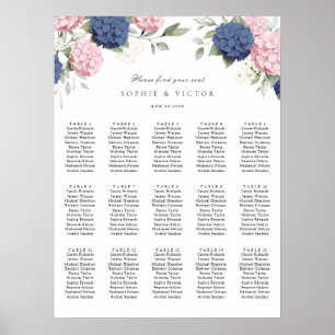 Poster Gráfico de Assentos de Casamento de Mesa 15 com Ho