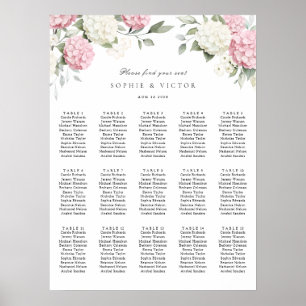 Poster Gráfico de Assentos de Casamento de Mesa 15 com Ho