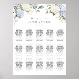 Poster Gráfico de Assentos de Casamento de Mesa 15 Hortên