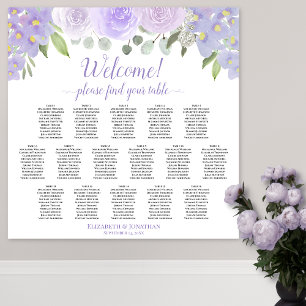 Poster Gráfico de Assentos de Casamento de Mesa 16 Floral