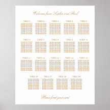 Gráfico de Assentos de Casamento de Mesa 19 Bege D
