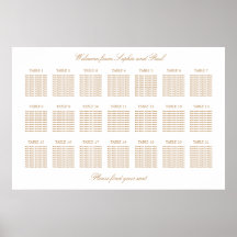 Gráfico de Assentos de Casamento de Mesa 21 Bege D