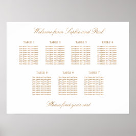 Poster Gráfico de Assentos de Casamento de Mesa 7 Bege Do