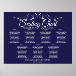 Poster Gráfico de Assentos de Casamento de Mesa 7 Chic Pr