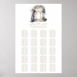Poster Gráfico de Assentos de Casamento de Mesa do Arco d