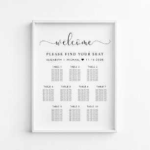 Poster Gráfico de Assentos de Casamento de Mesa Elegante