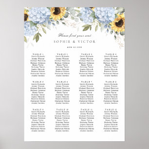 Poster Gráfico de Assentos de Casamento de Mesa Floral Hy