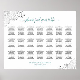 Poster Gráfico de Assentos de Casamento de Mesa Frilly 21