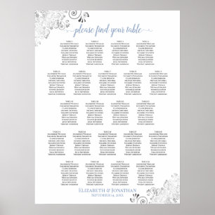 Poster Gráfico de Assentos de Casamento de Mesa Frily 22 