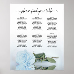 Poster Gráfico de Assentos de Casamento de Mesa Rosa 6 Az