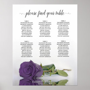 Poster Gráfico de Assentos de Casamento de Mesa Rosa 6 R
