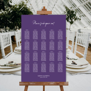 Poster Gráfico de Assentos de Casamento de Mesa Roxo Mode