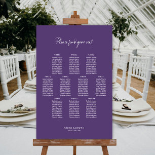Poster Gráfico de Assentos de Casamento de Mesa Roxo Mode