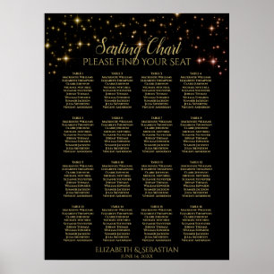 Poster Gráfico de Assentos de Casamento de Mesa Shimmerin