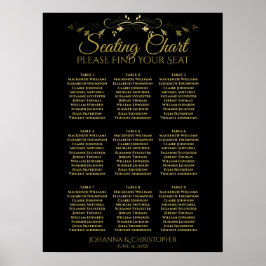 Poster Gráfico de Assentos de Casamento de Mesa Simples 9
