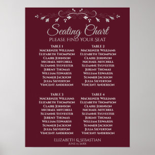 Poster Gráfico de Assentos de Casamento de Mesa Simples B