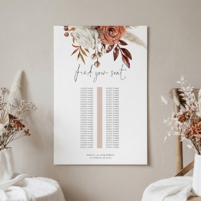 Poster Gráfico de Assentos de Casamento de Mesa Única com (Criador carregado)