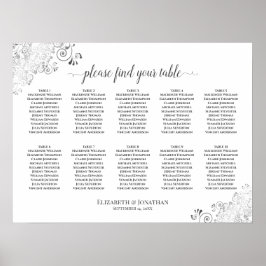 Poster Gráfico de Assentos de Casamento de Mesas 10 Amigo