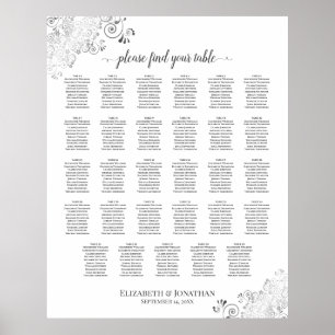 Poster Gráfico de Assentos de Casamento de Mesas 29 Amig