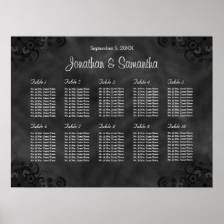 Pôster Gráfico de Assentos de Casamento de Mesas Black 10