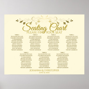 Poster Gráfico de Assentos de Casamento de Mesas Elegante