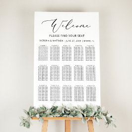 Poster Gráfico de Assentos de Casamento de Mesas em Branc