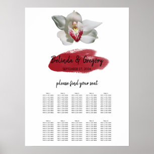 Poster Gráfico de Assentos de Casamento de Orquídea Bra