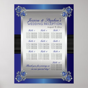 Pôster Gráfico de Assentos de Casamento de Ouros Elegante