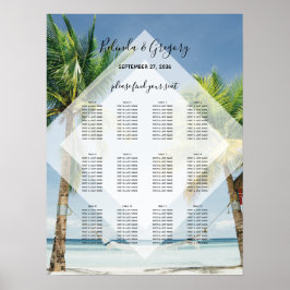 Poster Gráfico de Assentos de Casamento de Prados de Palm