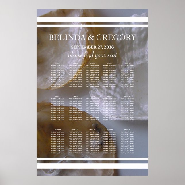 Poster Gráfico de Assentos de Casamento de Praia (Frente)