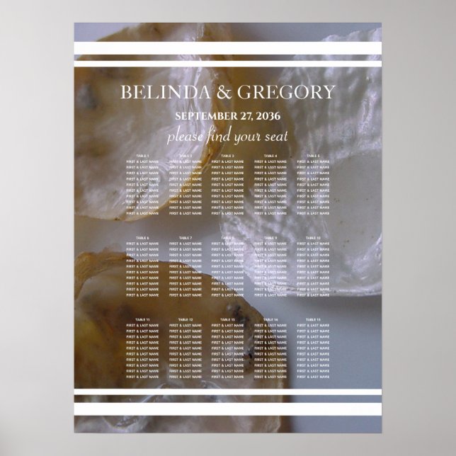 Poster Gráfico de Assentos de Casamento de Praia (Frente)