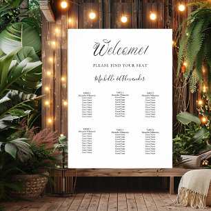 Poster Gráfico de assentos de casamento de script moderno