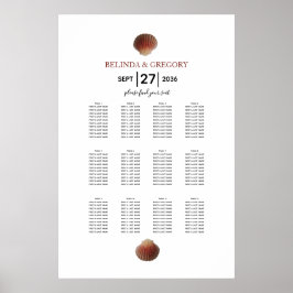 Poster Gráfico de Assentos de Casamento de Seashell de Pr