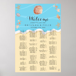 Poster Gráfico de Assentos de Casamento de Verão no Ocean