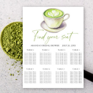 Poster Gráfico de assentos de casamento do chá Matcha