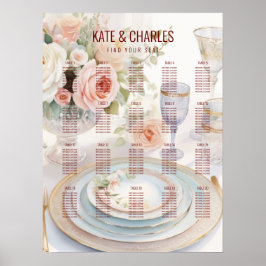 Poster Gráfico de assentos de casamento do Estilo de Revi