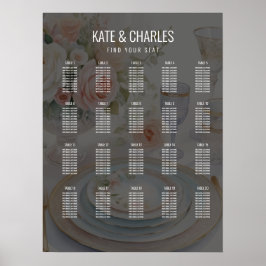 Poster Gráfico de assentos de casamento do Estilo de Revi