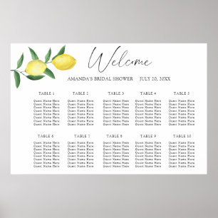 Poster Gráfico de assentos de casamento do Lemon CITRUS