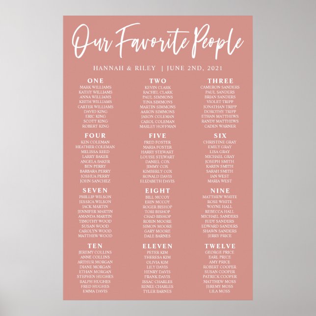 Poster Gráfico de Assentos de Casamento dos Nossos Pessoa (Frente)