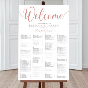 Poster Gráfico de Assentos de Casamento Dourado rosa alfa