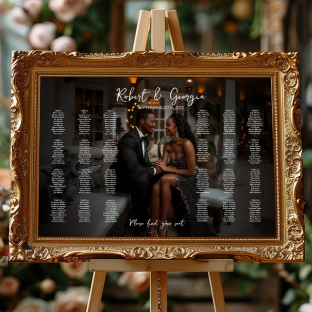 Poster Gráfico de assentos de casamento elegante 24 mesas (Criador carregado)